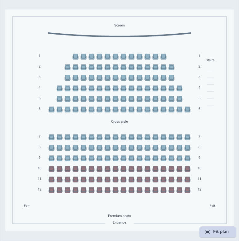 Auditorium seating in the English editor