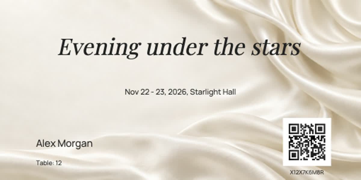 Ball invitation with English event and guest details